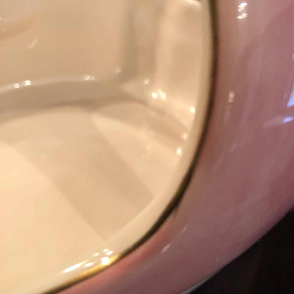 Pink & cream elegant glass basket planter w/ rose - Picture 8 of 9